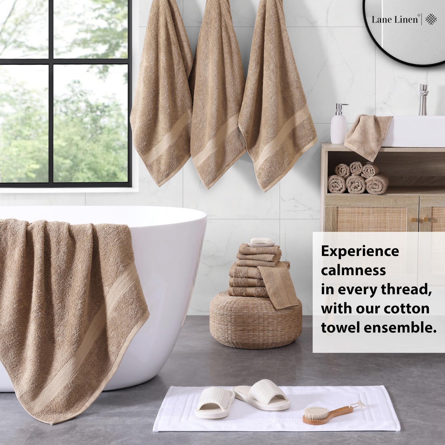 6 Piece Bath Towel Set - 100% Cotton Bathroom Towels, Extra Large Bath Towels, Hotel Towels, 2 Bath Towels Bathroom Sets, 2 Hand Towel for Bathroom, 2 Wash Cloths for Your Body and face - Rust