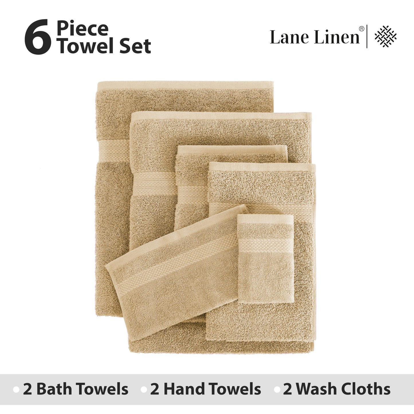 6 Piece Bath Towel Set - 100% Cotton Bathroom Towels, Extra Large Bath Towels, Hotel Towels, 2 Bath Towels Bathroom Sets, 2 Hand Towel for Bathroom, 2 Wash Cloths for Your Body and face - Rust