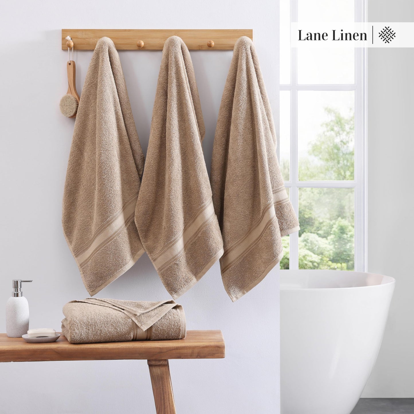 Bath Sheets - 100% Cotton Extra Large Bath Towels, 4 Piece Bath Sheet Set, Zero Twist, Quick Dry, Super Soft Shower Towels, Highly Absorbent Bathroom Towels, Hotel Spa Quality, 35 x 66 inch - Taupe