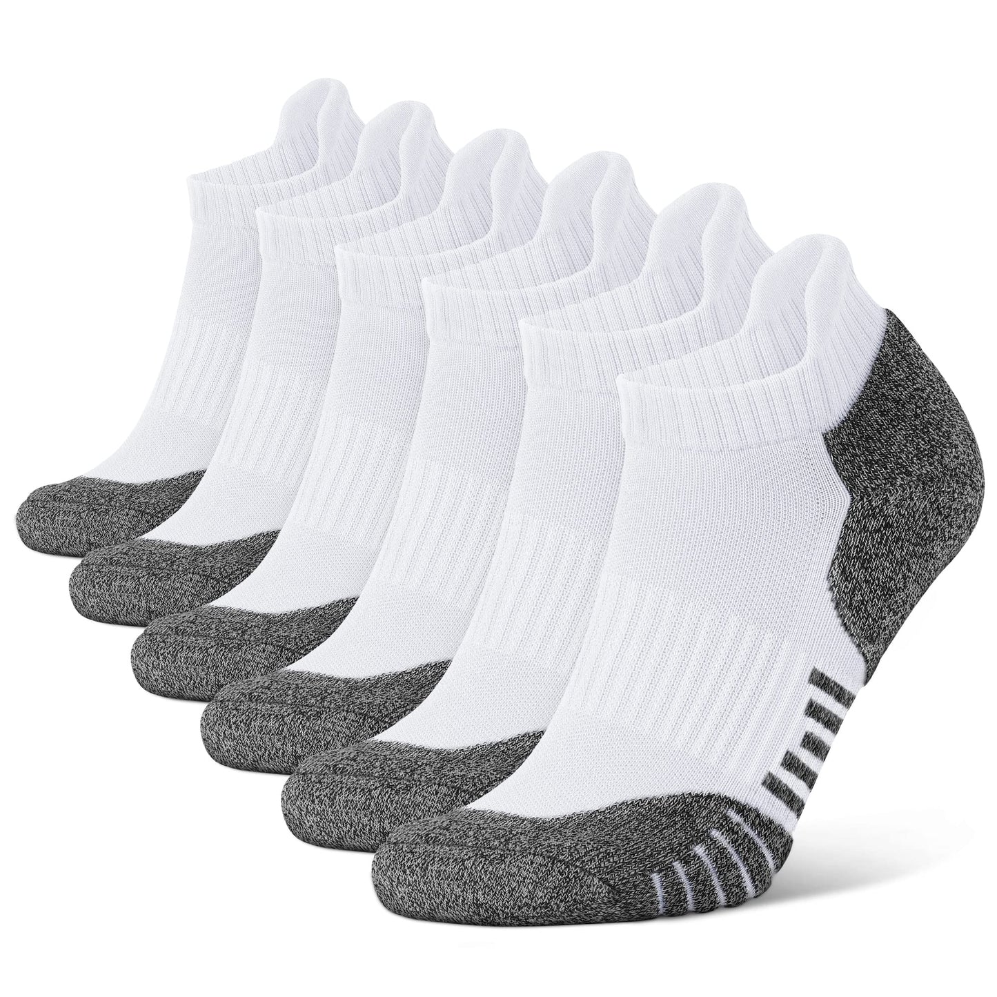 Closemate Mens Ankle Socks 6 Pairs Low Cut Athletic Socks Cotton Cushioned Tab Non-Slip Running Sport Socks