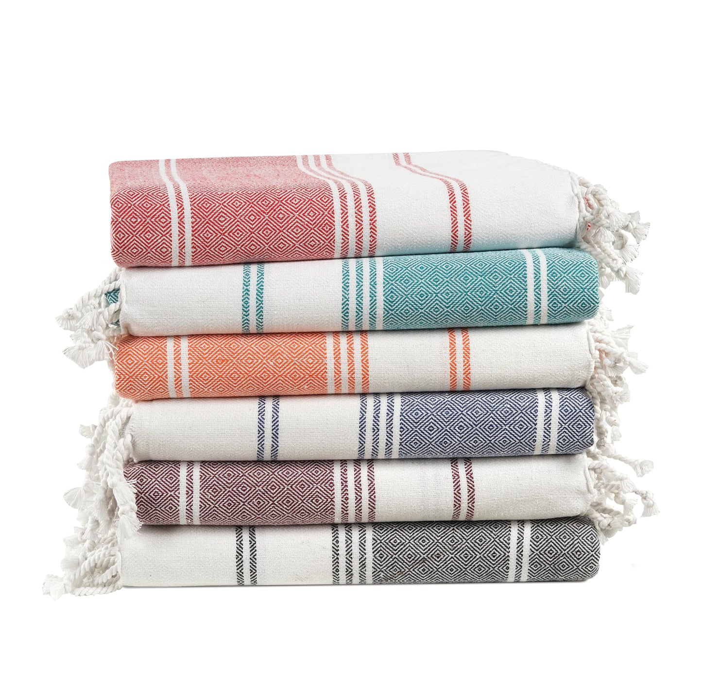 Lane Linen Beach Towels 6 Pack, 100% Cotton Oversized Beach Towel, Pre-Washed Large Beach Towel, Stylish Pool Towels For Adults, Quick Dry Beach Towel, Lightweight Travel Towel, 39"x71" - Multi Colors