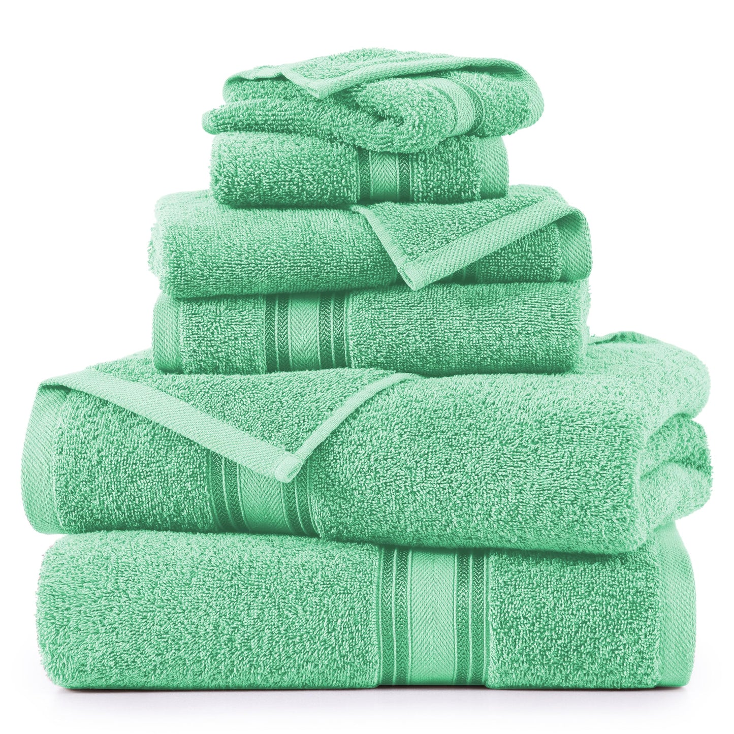 LANE LINEN Luxury Bath Towels Set - 6 Piece 100% CottonBathroom Zero Twist Shower Extra Absorbent Towel Super Soft 2 Hand Wash Cloths White