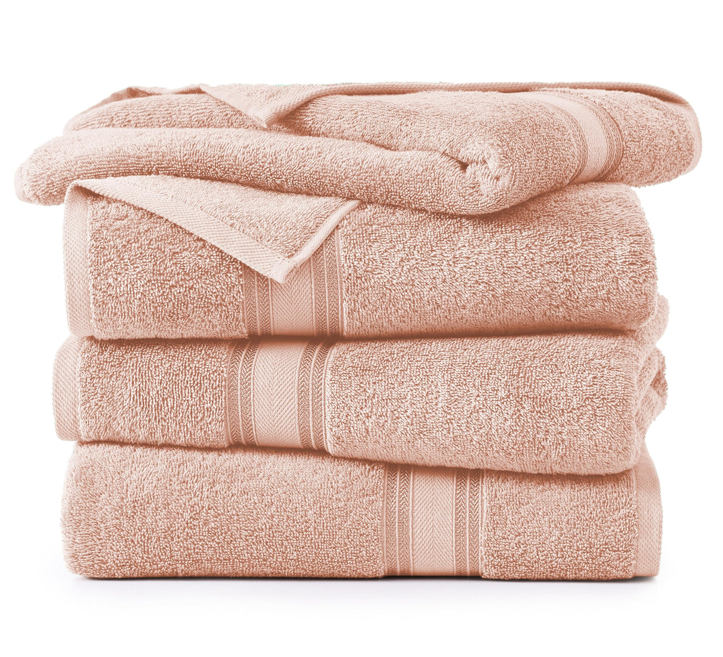 LANE LINEN Large Bath Towels - 100% Cotton Bath Sheets, Extra Large Bath Towels, Zero Twist, 4 Piece Bath Sheet Set, Quick Dry, Super Soft Shower Towels, Absorbent Bathroom Towels - Pearl Blush