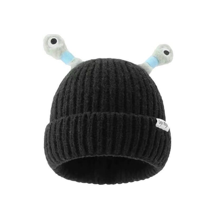 2 New Cute Luminous Autumn And Winter Warm Ear Protection Wool Korean Cartoon Fashion All-matching Knitted Hat