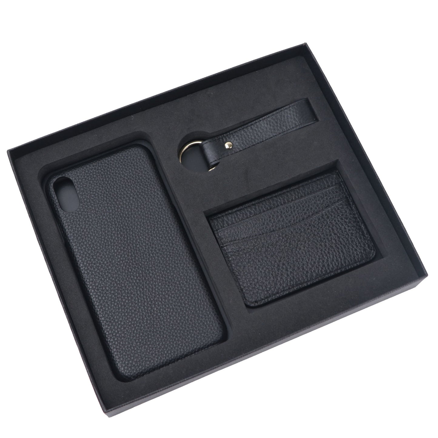 Leather Protective Case All-match Card Holder Keychain Gift Set