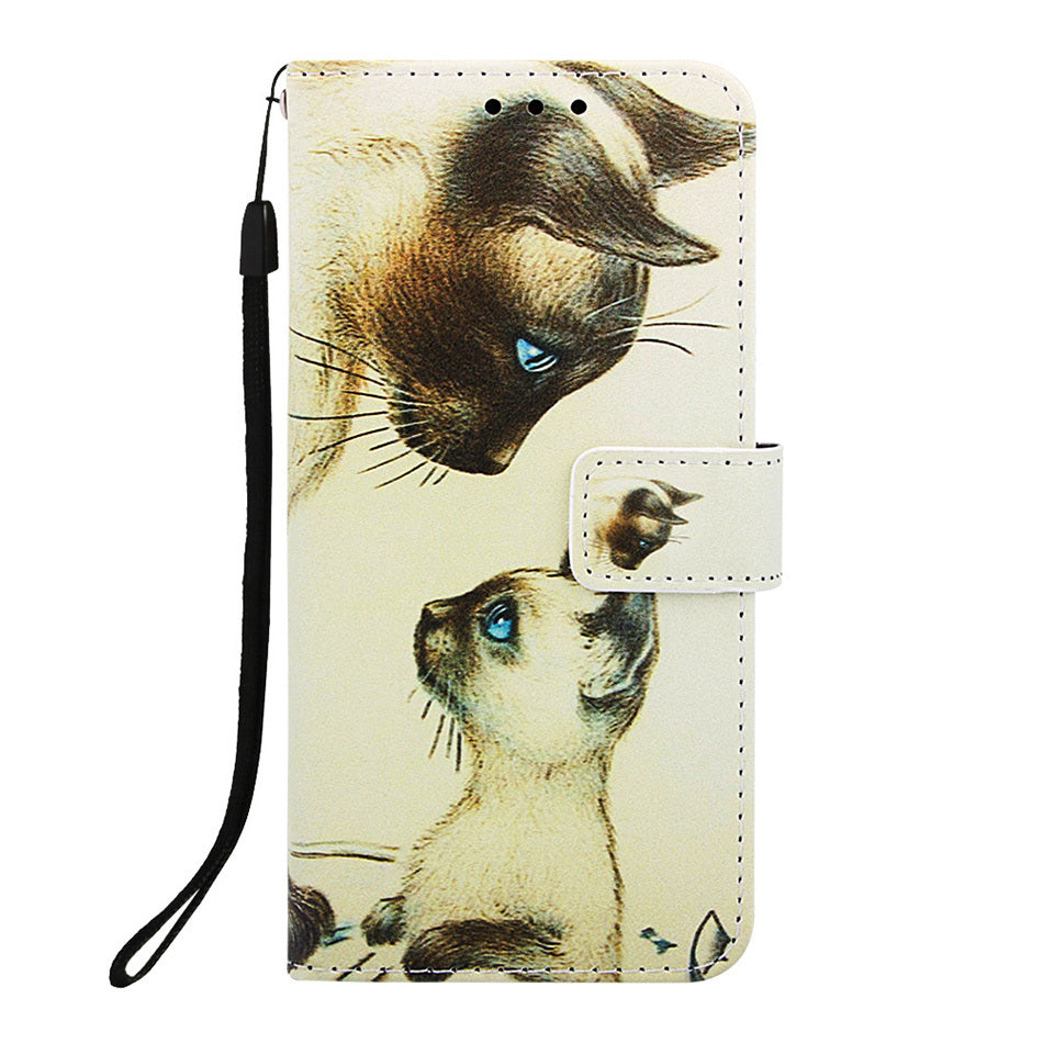 Plain Weave Painted Card Holder Leather Case Tiger