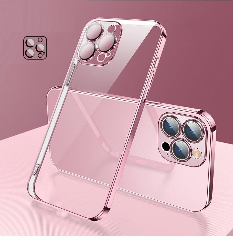 Transparent Plating Integrated Lens Film Phone Case