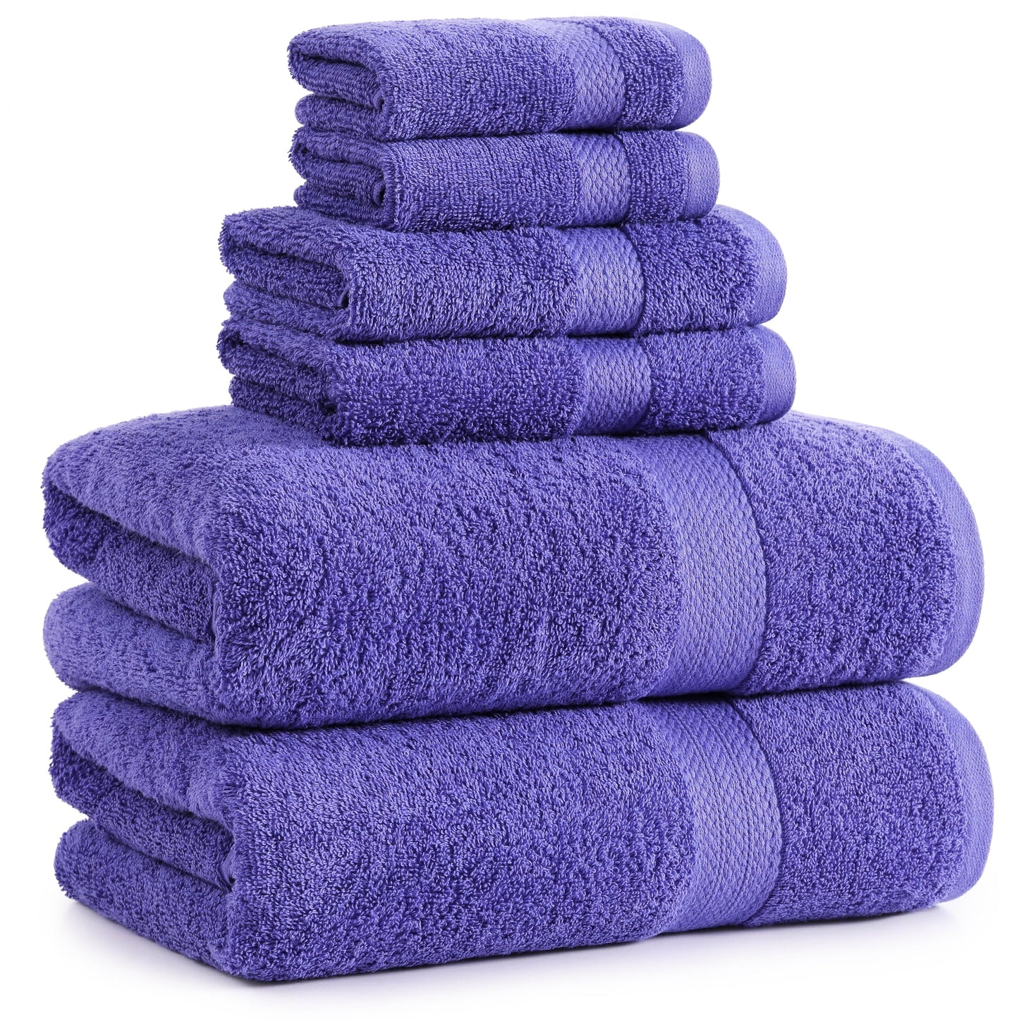 6 Piece Bath Towel Set - 100% Cotton Bathroom Towels, Extra Large Bath Towels, Hotel Towels, 2 Bath Towels Bathroom Sets, 2 Hand Towel for Bathroom, 2 Wash Cloths for Your Body and face - Rust