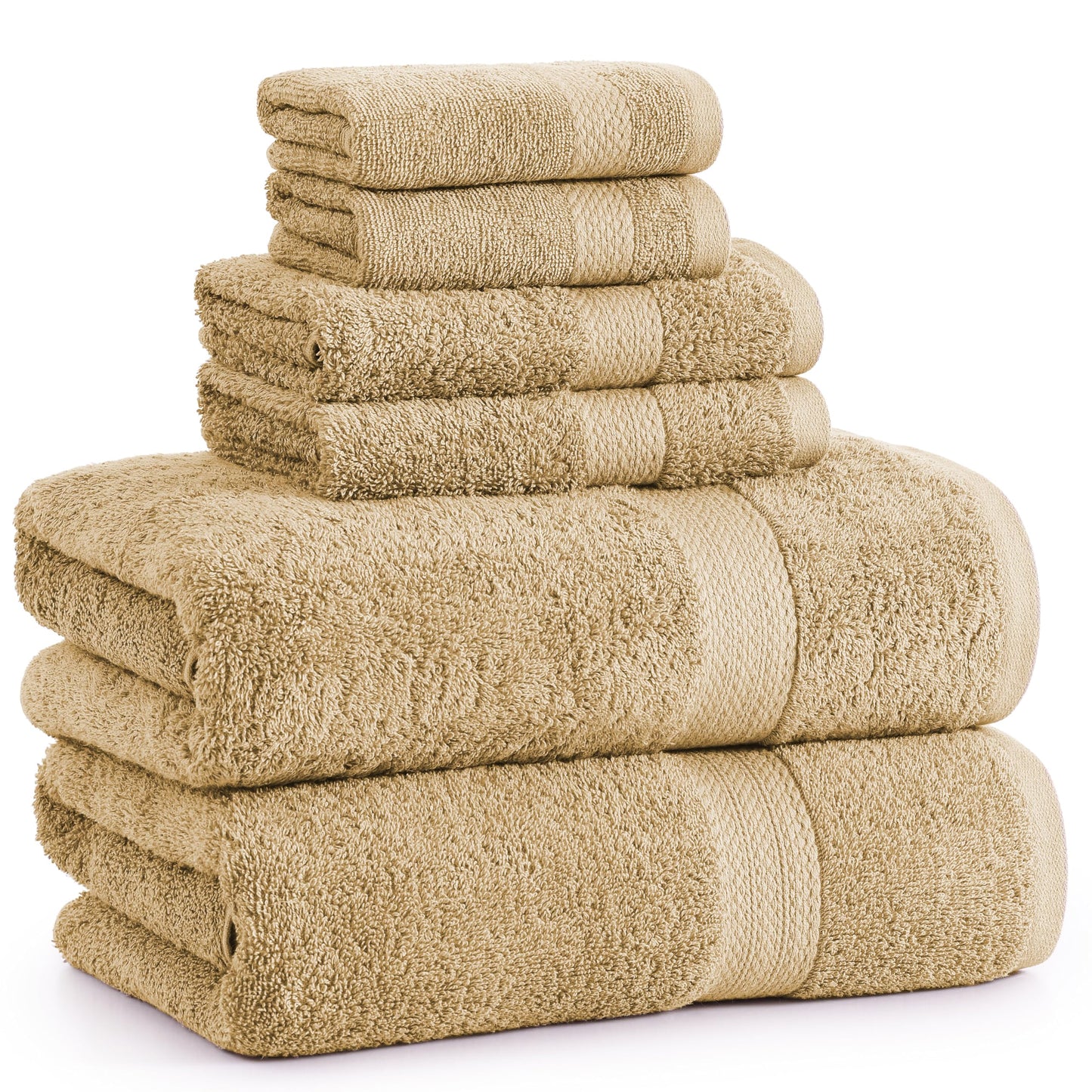 6 Piece Bath Towel Set - 100% Cotton Bathroom Towels, Extra Large Bath Towels, Hotel Towels, 2 Bath Towels Bathroom Sets, 2 Hand Towel for Bathroom, 2 Wash Cloths for Your Body and face - Rust