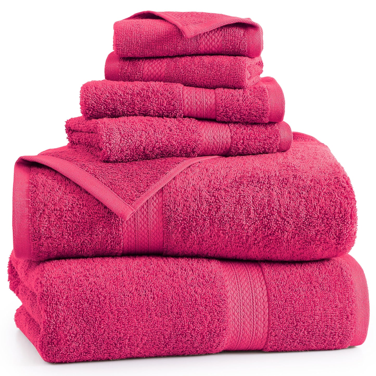 6 Piece Bath Towel Set - 100% Cotton Bathroom Towels, Extra Large Bath Towels, Hotel Towels, 2 Bath Towels Bathroom Sets, 2 Hand Towel for Bathroom, 2 Wash Cloths for Your Body and face - Rust