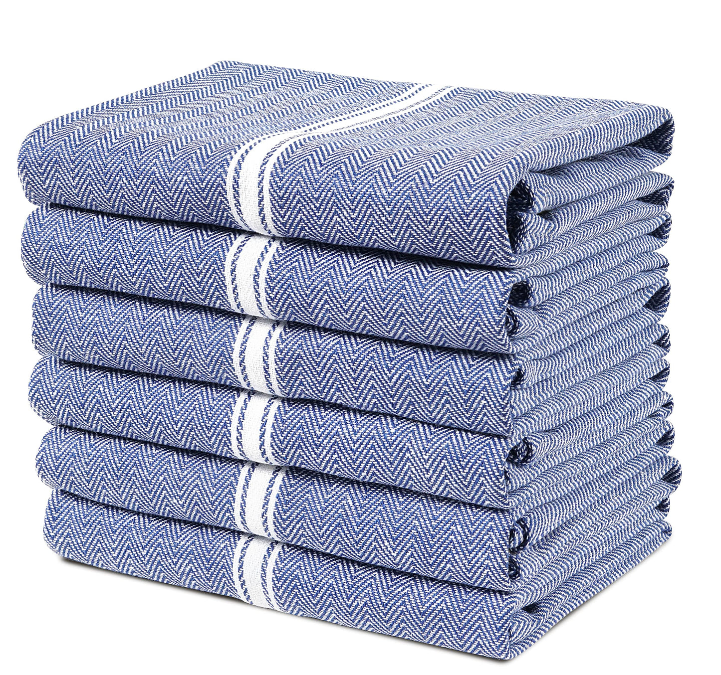 Kitchen Towel Set - 100% Cotton Kitchen Towels, Reusable Dish Cloths, Grey Dish Towels for Kitchen, Soft Absorbent Tea Towels, Durable Kitchen Hand Towels, 14” x 25” Kitchen Dish Towels - 6 Pack