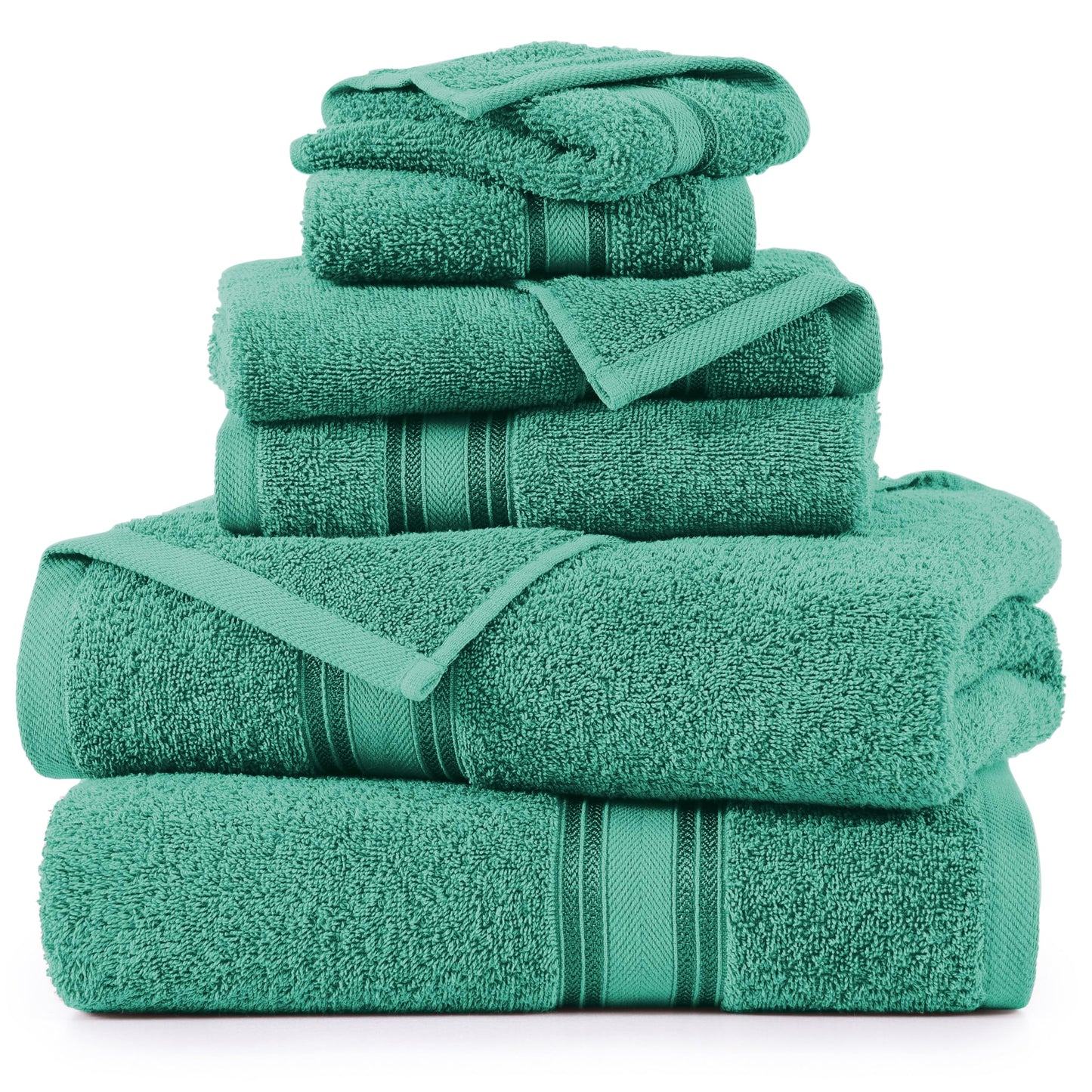 LANE LINEN Luxury Bath Towels Set - 6 Piece 100% CottonBathroom Zero Twist Shower Extra Absorbent Towel Super Soft 2 Hand Wash Cloths White