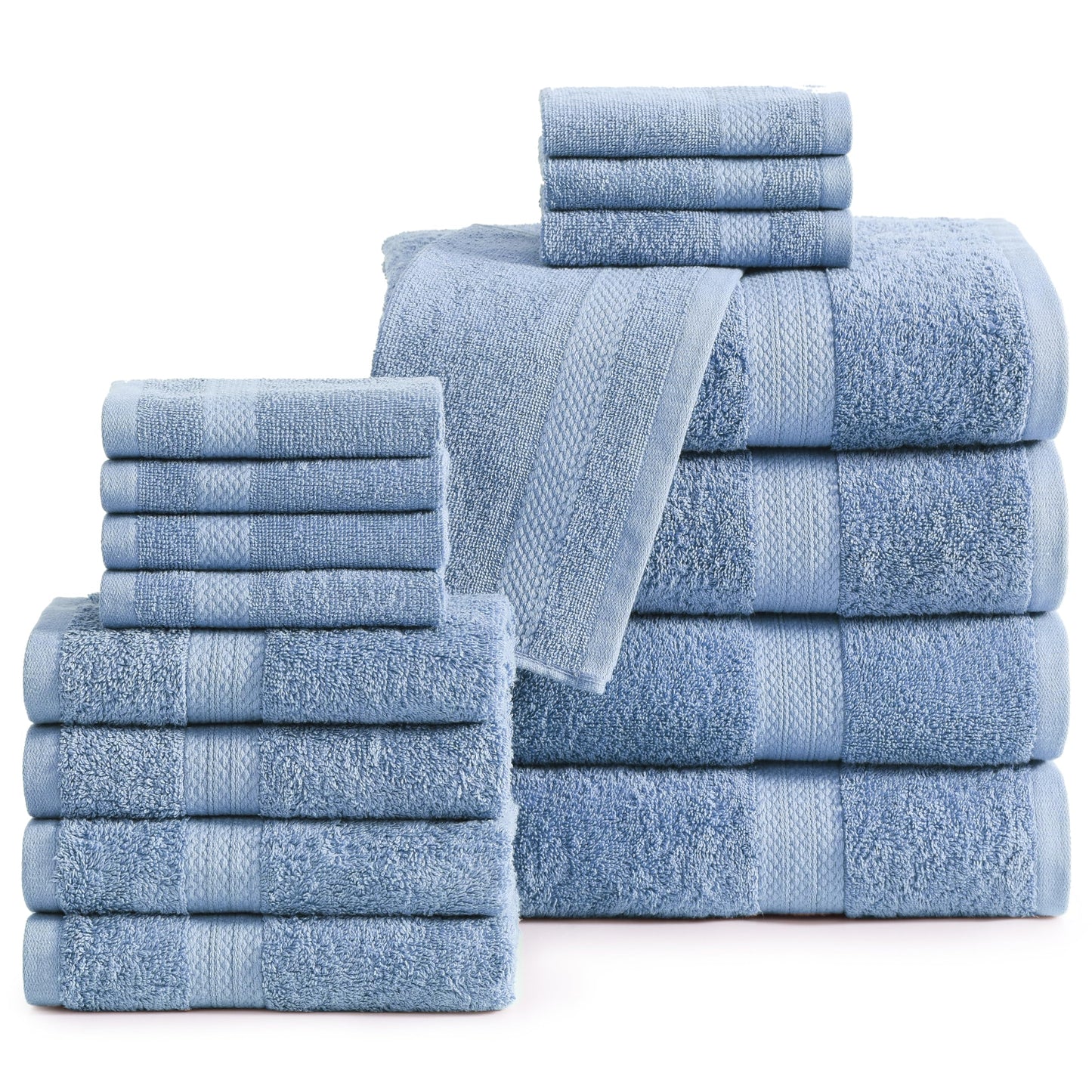 LANE LINEN 100% Cotton Bath Towels for Bathroom Set-Space Grey Bath Towel Set, 2 Luxury Bath Towels Extra Large, 4 Space Grey Hand Towels for Bathroom and 4 Washcloths Sets- 10 PC Bathroom Towels Set