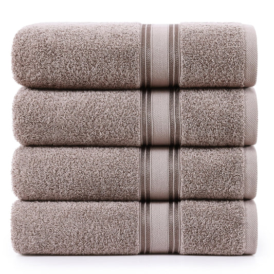 Large Bath Towels - 100% Cotton Bath Sheets, Extra Large Bath Towels, Zero Twist, 4 Piece Bath Sheet Set, Quick Dry, Super Soft Shower Towels, Highly Absorbent Bathroom Towels - Platinum