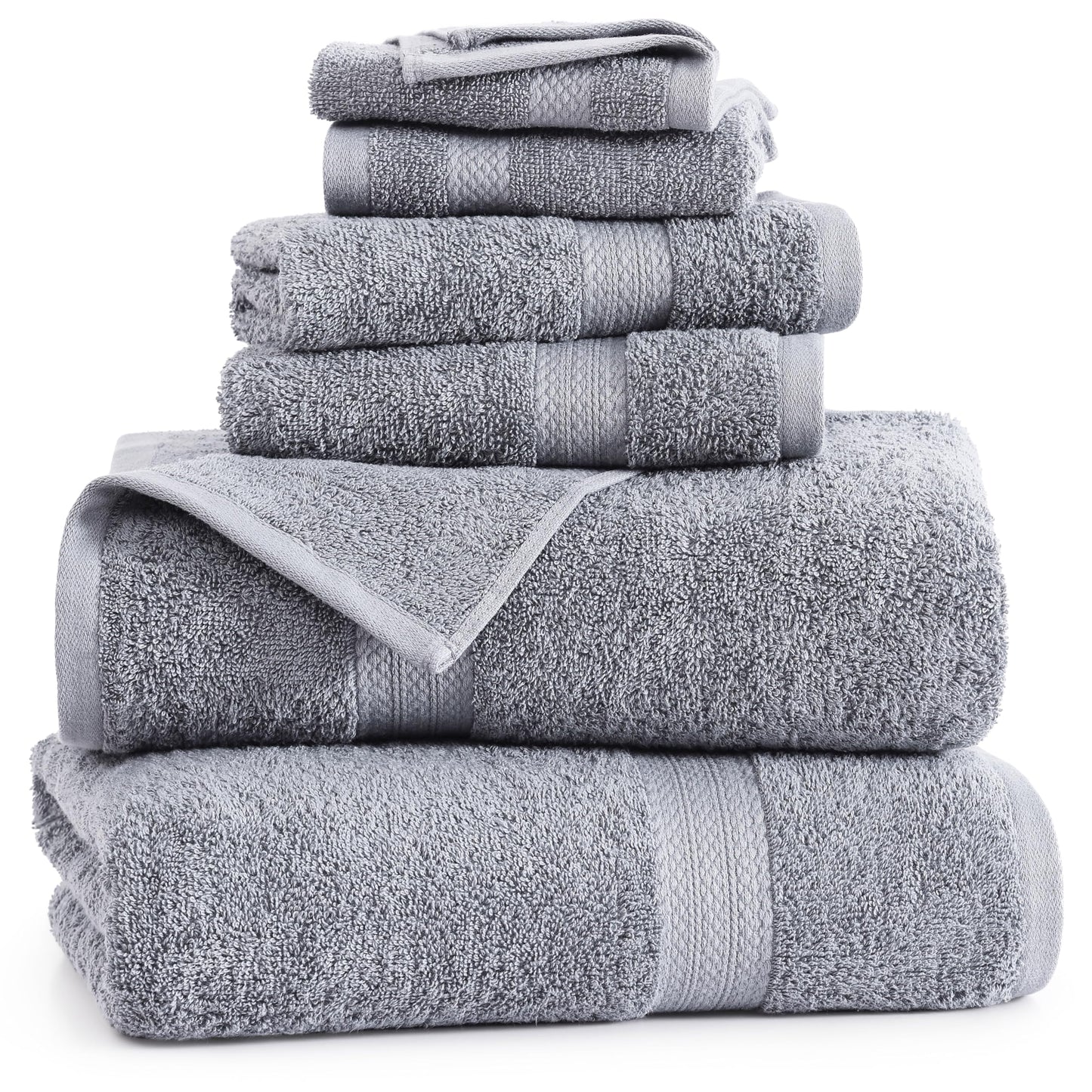 6 Piece Bath Towel Set - 100% Cotton Bathroom Towels, Extra Large Bath Towels, Hotel Towels, 2 Bath Towels Bathroom Sets, 2 Hand Towel for Bathroom, 2 Wash Cloths for Your Body and face - Rust