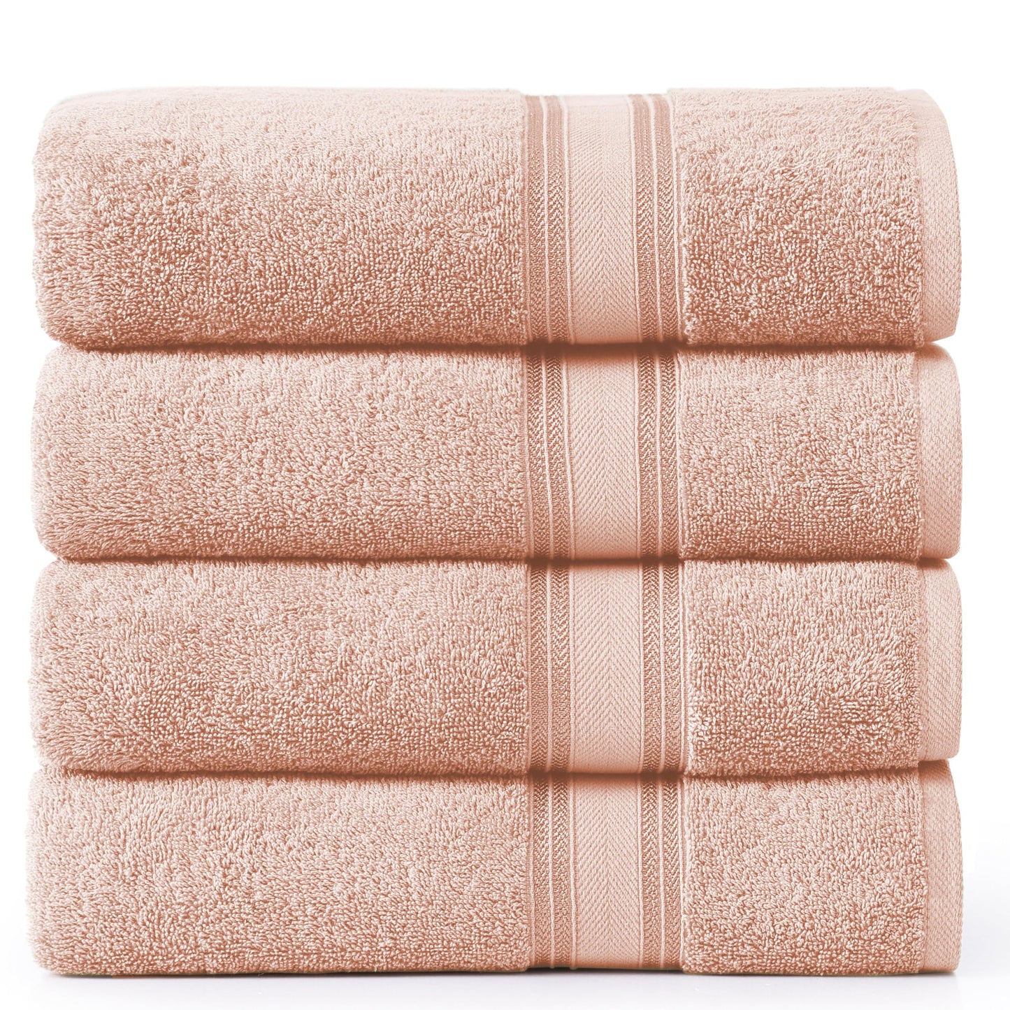 LANE LINEN Large Bath Towels - 100% Cotton Bath Sheets, Extra Large Bath Towels, Zero Twist, 4 Piece Bath Sheet Set, Quick Dry, Super Soft Shower Towels, Absorbent Bathroom Towels - Pearl Blush