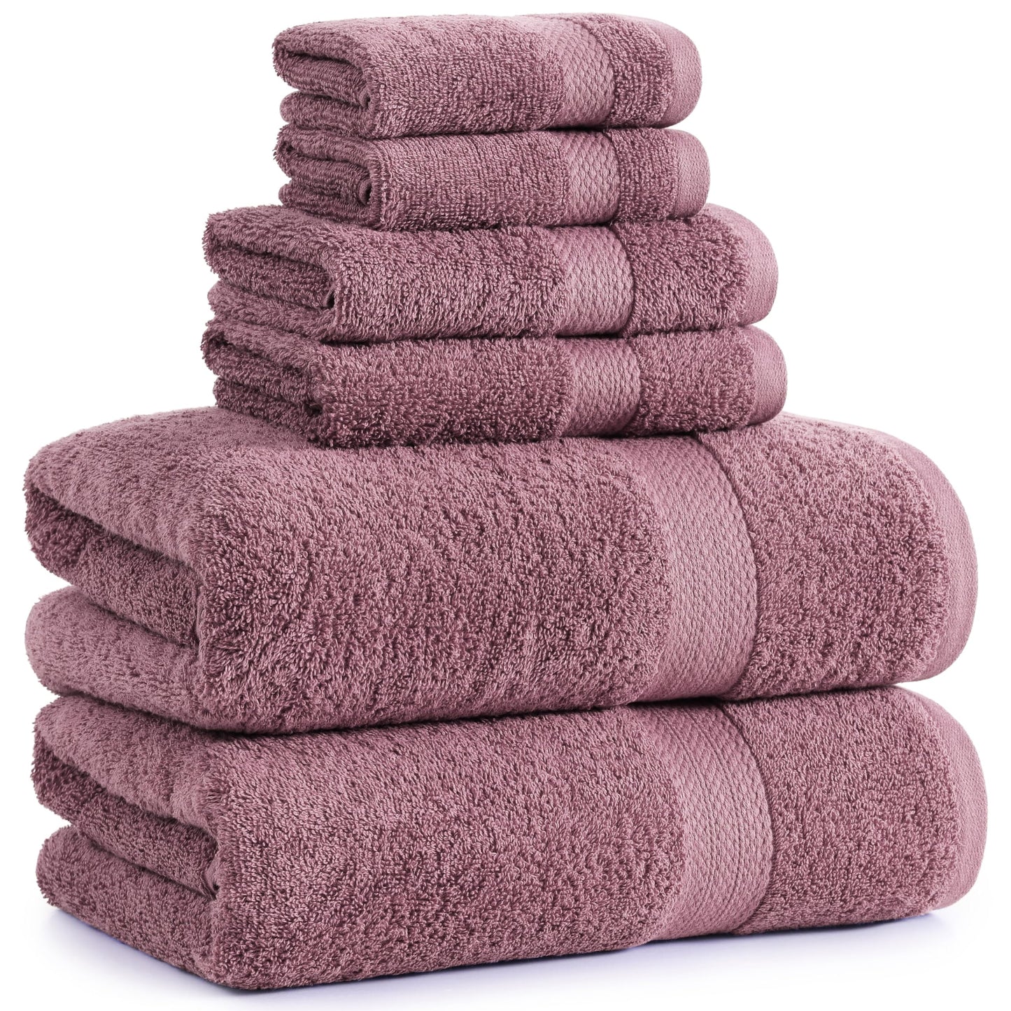 6 Piece Bath Towel Set - 100% Cotton Bathroom Towels, Extra Large Bath Towels, Hotel Towels, 2 Bath Towels Bathroom Sets, 2 Hand Towel for Bathroom, 2 Wash Cloths for Your Body and face - Rust