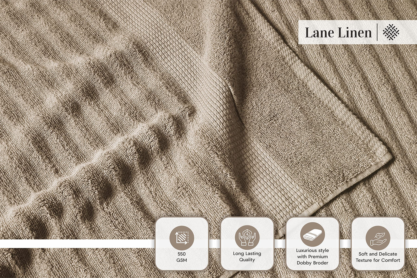 LANE LINEN Large Bath Towels - 100% Cotton Bath Sheets, Extra Large Bath Towels, Zero Twist, 4 Piece Bath Sheet Set, Quick Dry, Super Soft Shower Towels, Absorbent Bathroom Towels - Pearl Blush