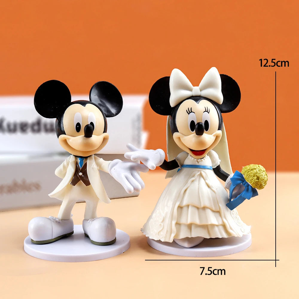 Anime Cartoon Mickey Minnie Action Figure Model Toy Proposal Wedding Decoration Car Ornament Christmas Gift Ffor Boys And Girls