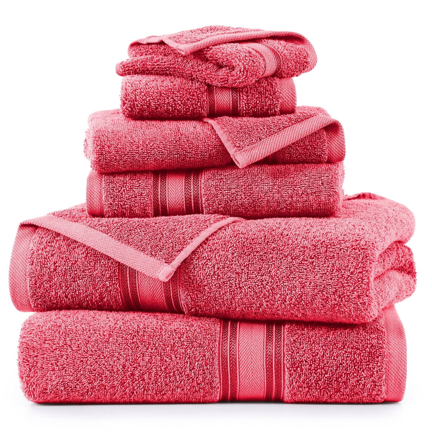 LANE LINEN Luxury Bath Towels Set - 6 Piece 100% CottonBathroom Zero Twist Shower Extra Absorbent Towel Super Soft 2 Hand Wash Cloths White