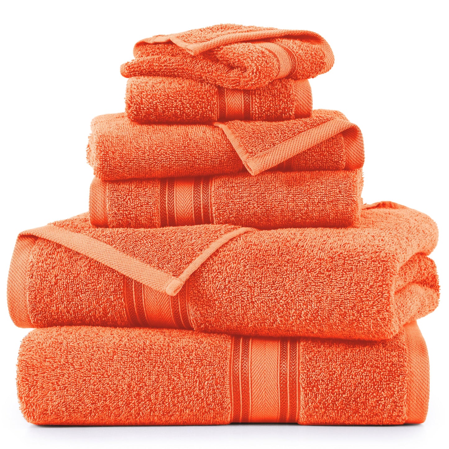 LANE LINEN Luxury Bath Towels Set - 6 Piece 100% CottonBathroom Zero Twist Shower Extra Absorbent Towel Super Soft 2 Hand Wash Cloths White