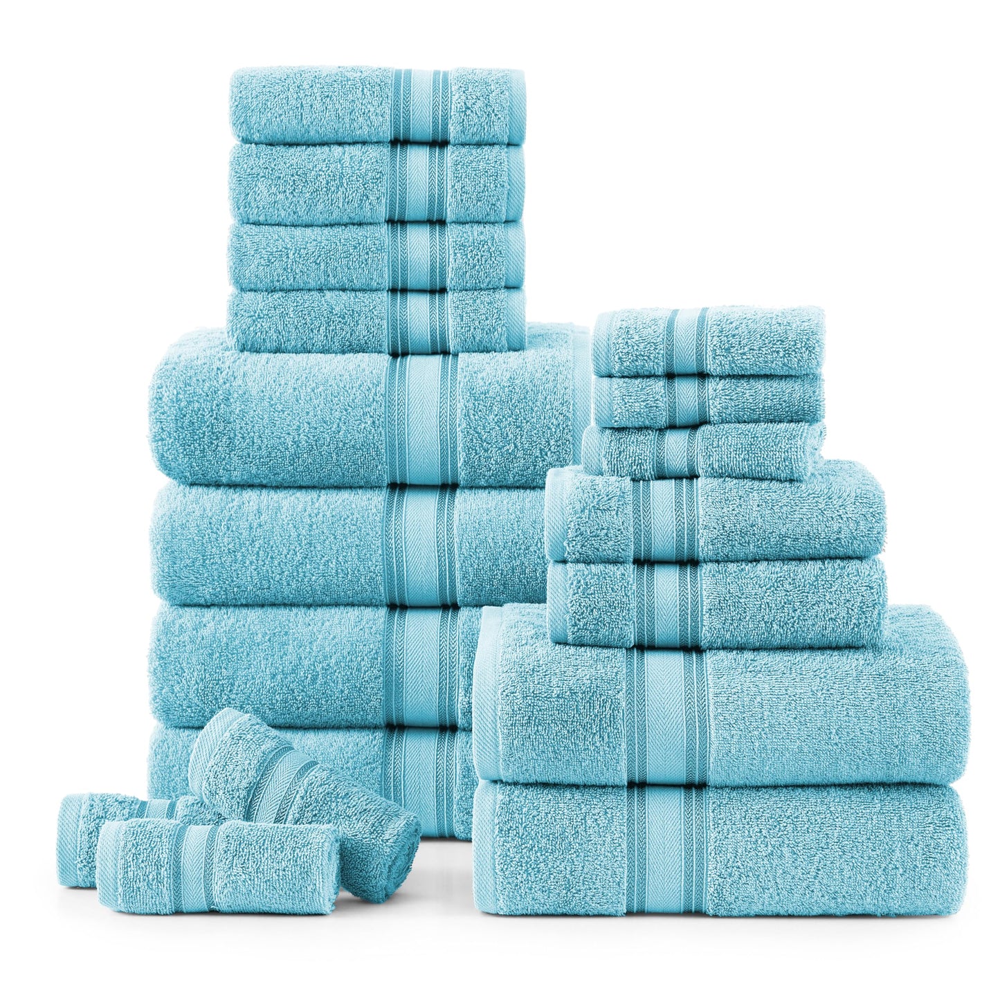 LANE LINEN Luxury Bath Towels Set - 6 Piece 100% CottonBathroom Zero Twist Shower Extra Absorbent Towel Super Soft 2 Hand Wash Cloths White