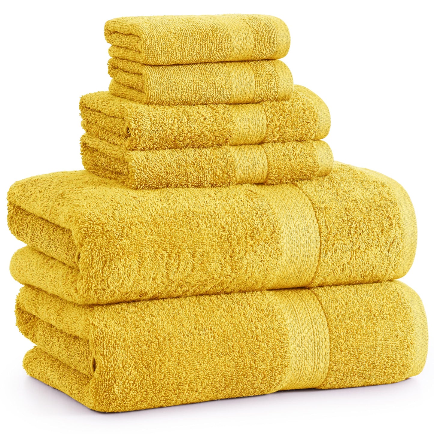 6 Piece Bath Towel Set - 100% Cotton Bathroom Towels, Extra Large Bath Towels, Hotel Towels, 2 Bath Towels Bathroom Sets, 2 Hand Towel for Bathroom, 2 Wash Cloths for Your Body and face - Rust