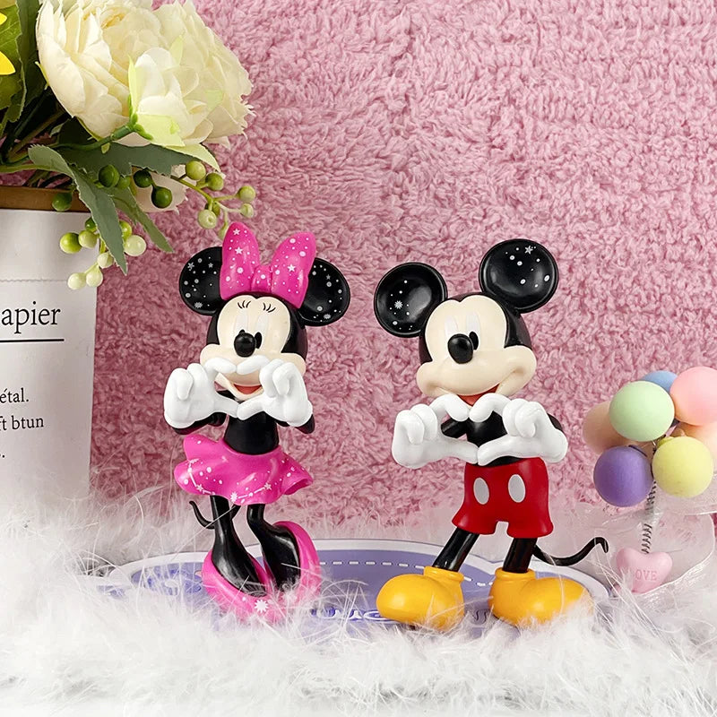 Anime Cartoon Mickey Minnie Action Figure Model Toy Proposal Wedding Decoration Car Ornament Christmas Gift Ffor Boys And Girls