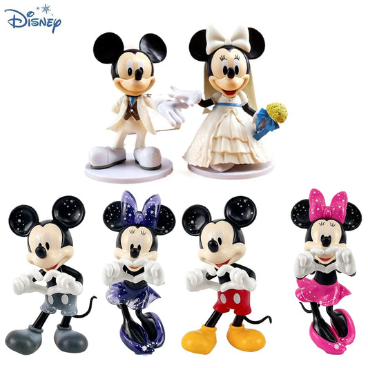 Anime Cartoon Mickey Minnie Action Figure Model Toy Proposal Wedding Decoration Car Ornament Christmas Gift Ffor Boys And Girls
