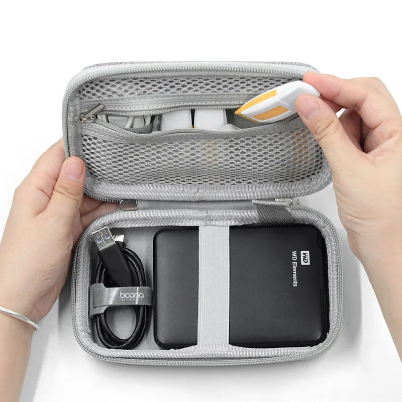 TUUTH EVA Cable Storage Bag Earphone Case Cable Pouch Travel Electronics Organizer Portable Digital USB Gadget Organizer Kit