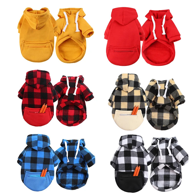 Warm Winter Dog Clothes Coat For Small Medium Large Dogs Hoodies Pet Clothes with Pocket Chihuahua French Bulldog Pug Clothing