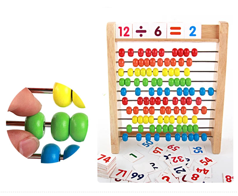 Wooden Abacus Educational Math Toy Children Rainbow Counting Beads Numbers Arithmetic Calculation Puzzle Montessori Learning Toy