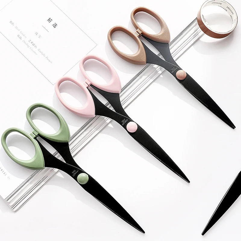 Morandi Color Scissor Stainless Steel Blade Safe Design Cutter for Fine Art Diary Album Craft Stationery Office School Supplies