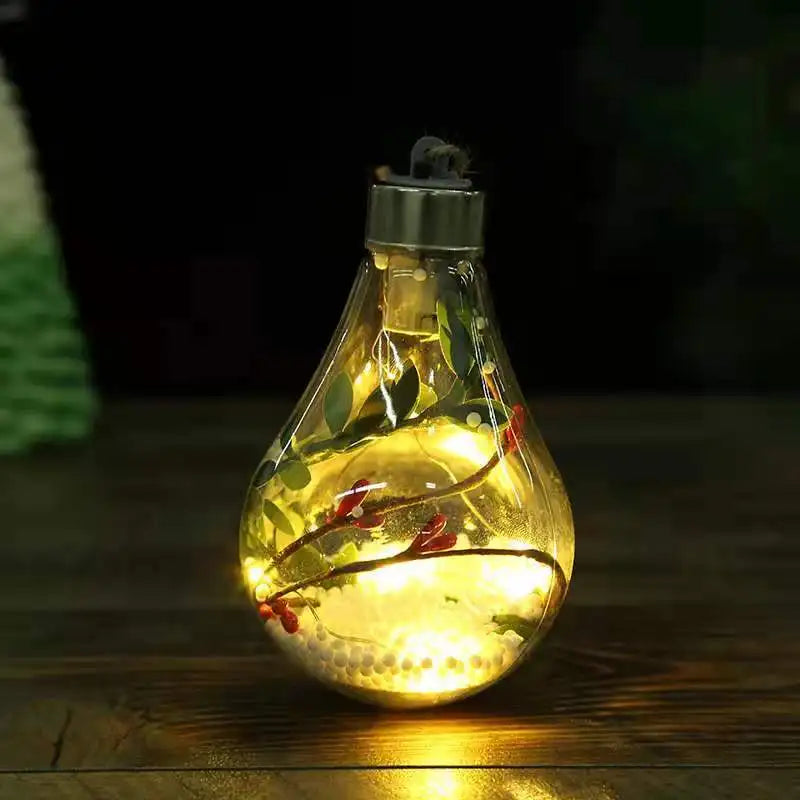 Christmas Tree Decor Fairy Lights Transparent LED Luminous Night Light Ball Hanging Pendant Home New Year Christmas Decorations