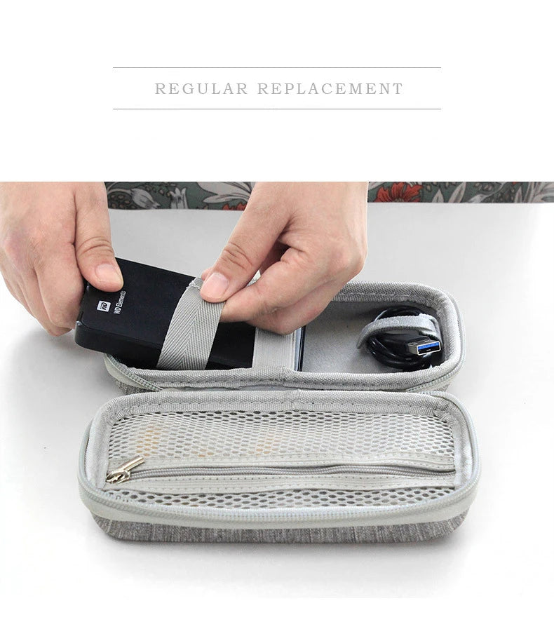 TUUTH EVA Cable Storage Bag Earphone Case Cable Pouch Travel Electronics Organizer Portable Digital USB Gadget Organizer Kit