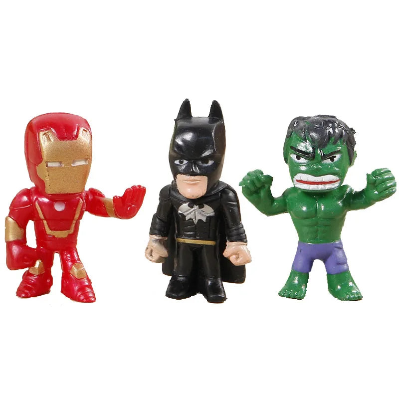 12 Pcs/Set New Q Avengers Mini Figures Hulk Thor Spider Man Action Figure Toys Superhero Model Toys For Children Christmas Gifts