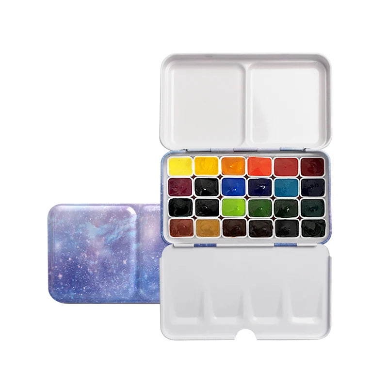 Schmincke College-level Watercolor 24 Colors 1ML Paint Sub-pack Portable Watercolor Metal Box Painter Painting Art Supplies