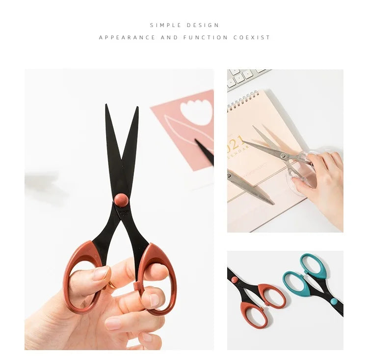 Morandi Color Scissor Stainless Steel Blade Safe Design Cutter for Fine Art Diary Album Craft Stationery Office School Supplies