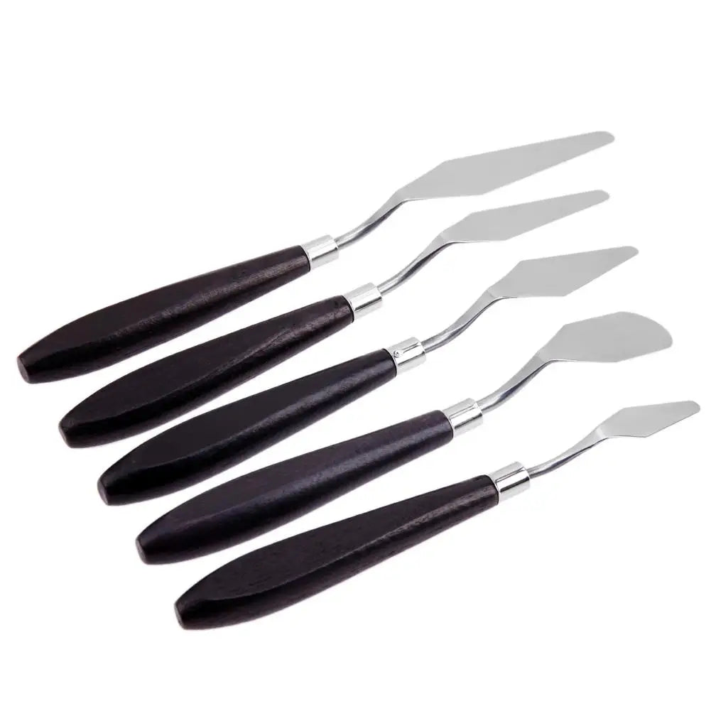 5pcs Painting Knife Spatula Palette Stainless Steel Arts Drawing Blades Kits Gouache Paint Craft Supplies for Artist Canvas