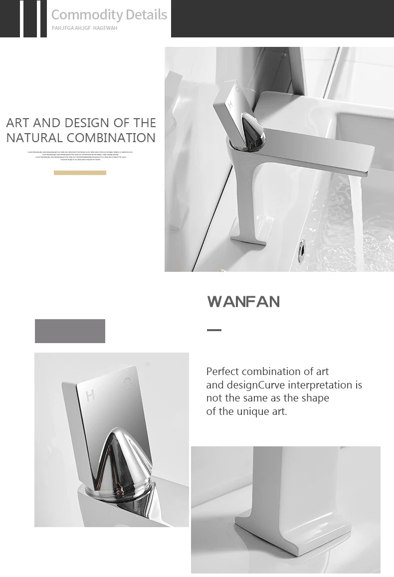 Basin Faucets Waterfall Bathroom Faucet Single handle Basin Mixer Tap Bath Antique Faucet Brass Sink Water Crane Silver 6009