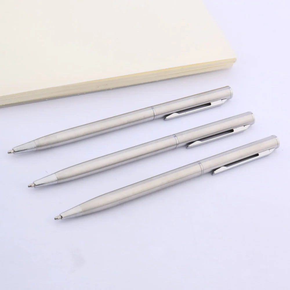 luxury High quality brand matte black student pen stainless golden wave Engraving technology Ball point pen Office Supplies