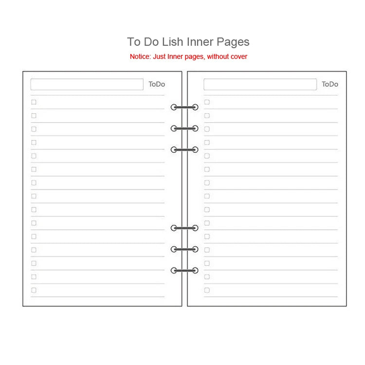 A5 A6A7 45 Sheets Loose Leaf Notebook Refill Spiral Binder Inner Page Weekly Monthly To Do Line Dot Grid Inside Paper Stationery