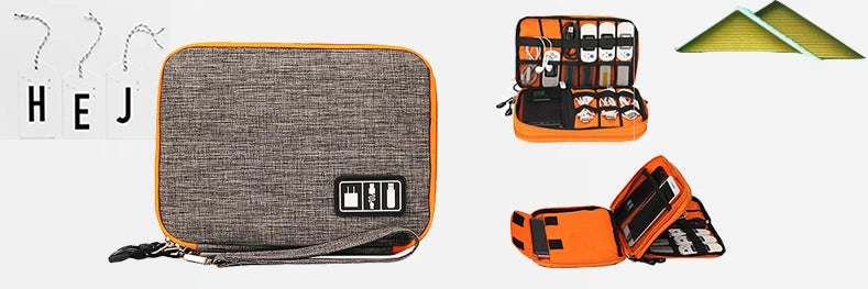TUUTH EVA Cable Storage Bag Earphone Case Cable Pouch Travel Electronics Organizer Portable Digital USB Gadget Organizer Kit