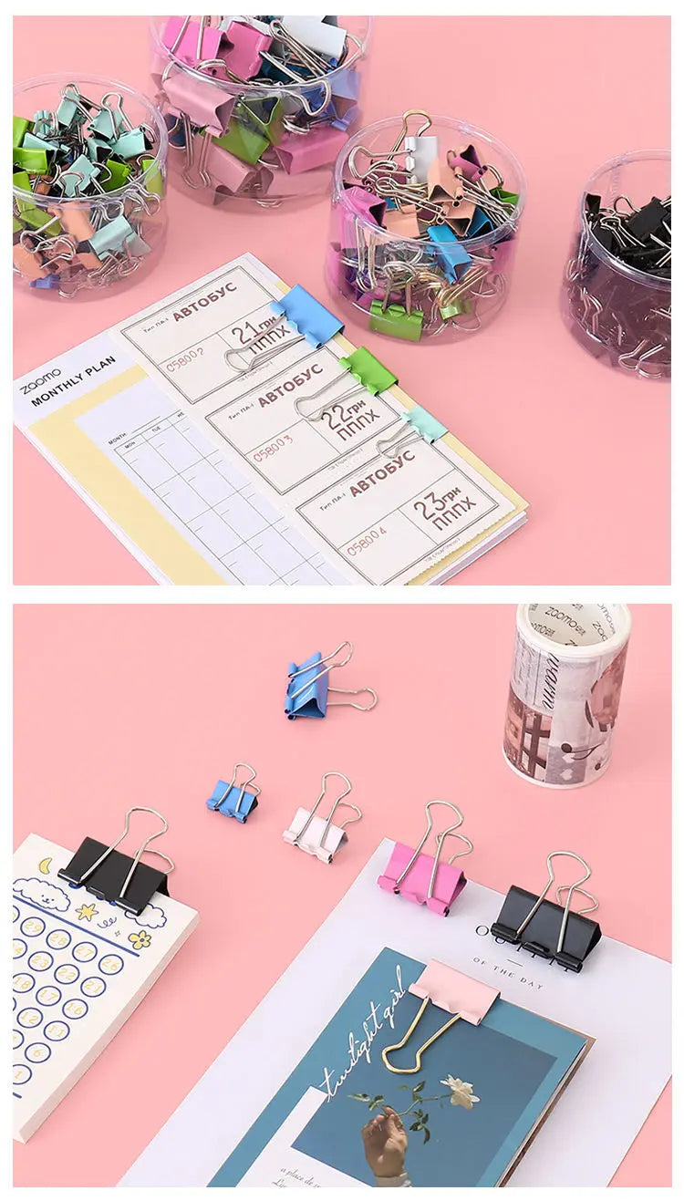 TUTU 19-32 mm color long tail clip to receive small pure and fresh and large small clip paper clip to black H0597