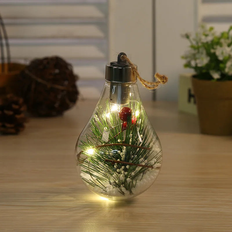 Christmas Tree Decor Fairy Lights Transparent LED Luminous Night Light Ball Hanging Pendant Home New Year Christmas Decorations