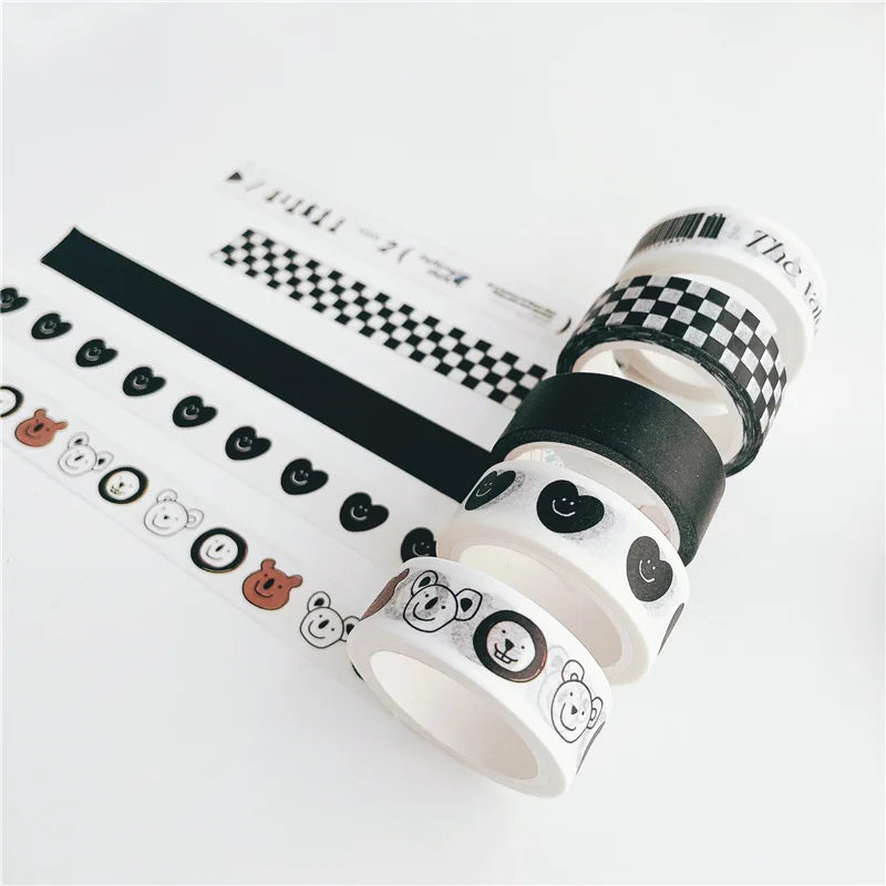 15mm*5M English hand drawn style Washi Tape Masking Tape Kawaii Decorative Adhesive Tape Sticker Scrapbooking Diary Stationery