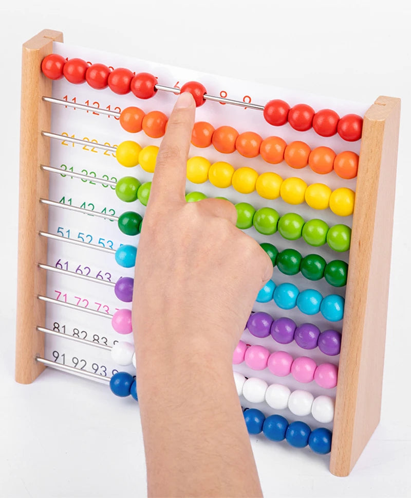 Wooden Abacus Educational Math Toy Children Rainbow Counting Beads Numbers Arithmetic Calculation Puzzle Montessori Learning Toy