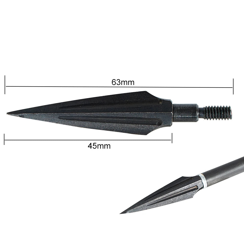 6pcs High Carbon Steel Arrow Head Broadhead Tips Arrow Point Archery Arrowheads for Compound Bow Short Arrow Recurve Bow Hunting