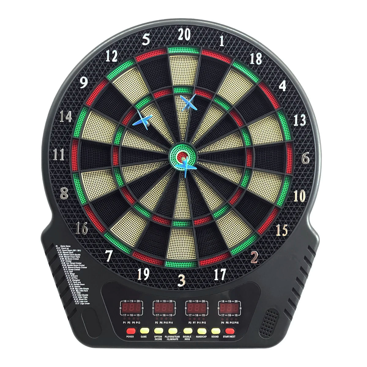 Professional Competition Electronic DartBoard,Digital Soft Tip Dart Board 27 Games 243 Variants,Support 16 Player 4 LED Displays