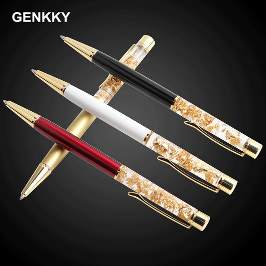 GENKKY Pen Crystal Gradient Ball Pens Exquisite Creative Luxury High-quality Gold Foil Ballpoint Pens Gift Student Supplies